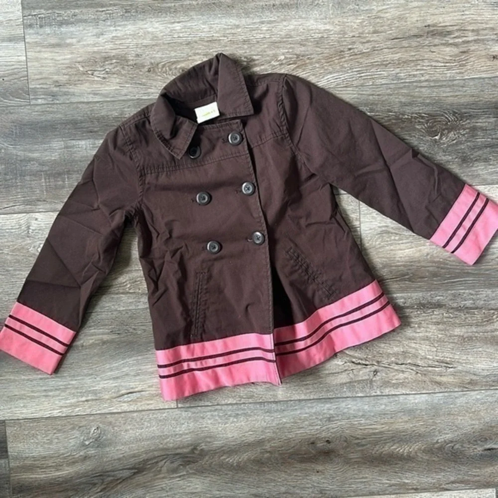 Crazy 8 jacket brown and pink striped barbiecore small size 5/6 girls